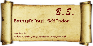 Battyányi Sándor névjegykártya