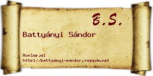 Battyányi Sándor névjegykártya